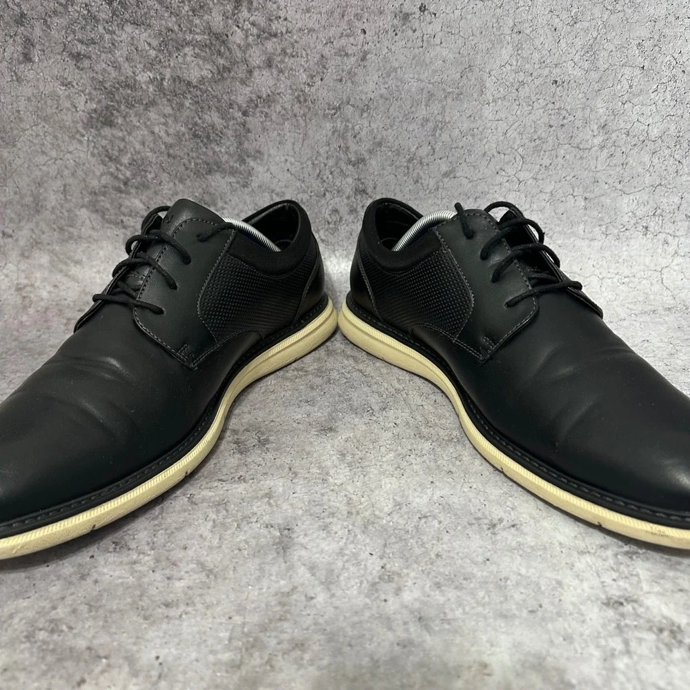 Nunn Bush Chase Plain Toe Oxford Mens 10.5 Black Hybrid Dress Sneaker KORE